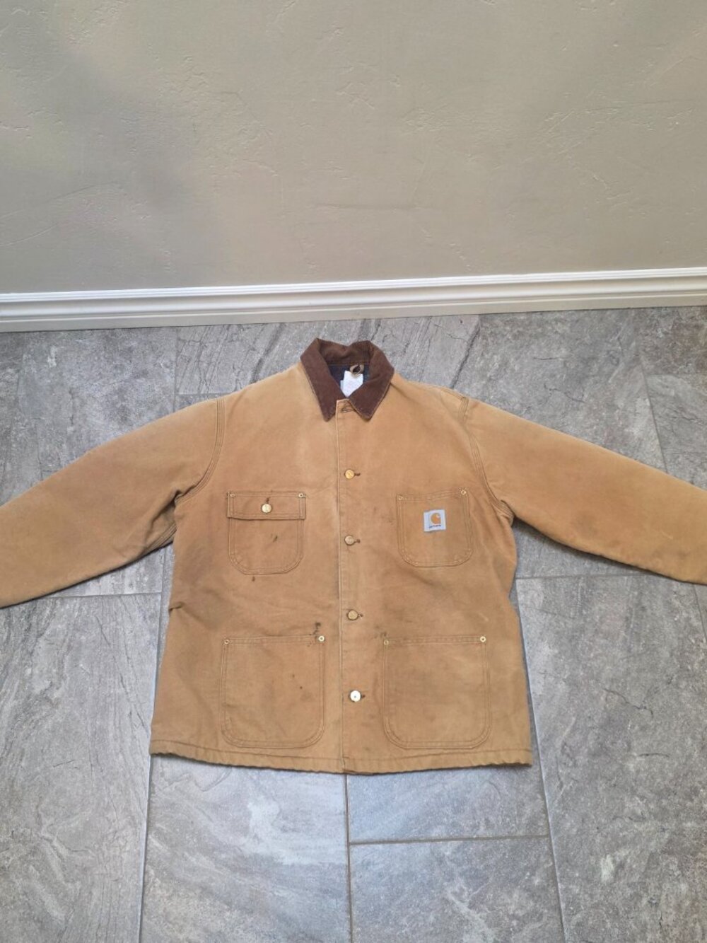 Vintage Carhartt Jacket 6BLC Mens 44 XL Blanket Lined Chore Coat 80s Made USA